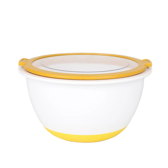 Non Slip Silicone Bottom Plastic Mixing Bowls Set With Airtight Lids