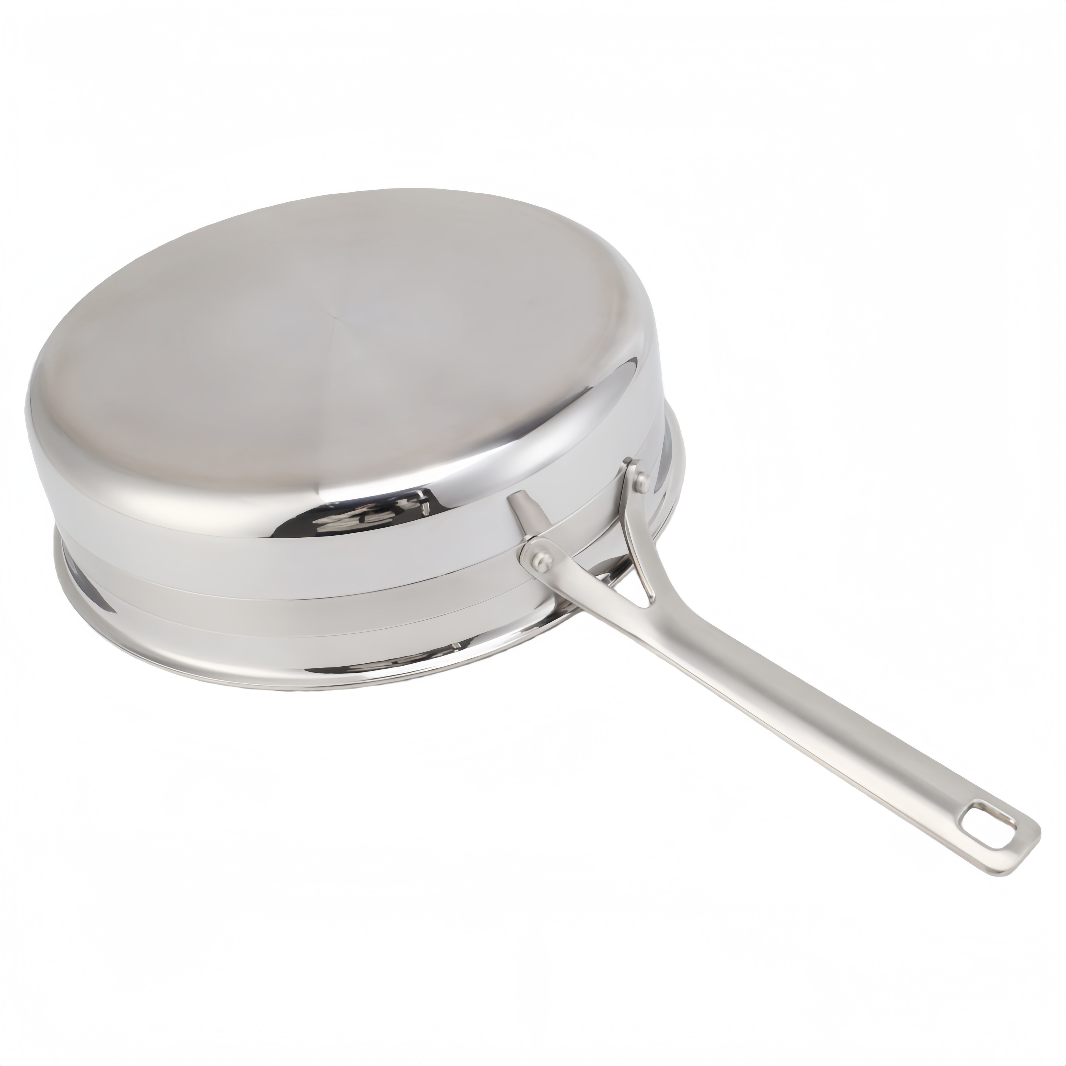 Stainless Steel Triply Cookware Set Durable Metal Pots and Pans with Mirror Polished Glass Cover Rivet-Connected Handle