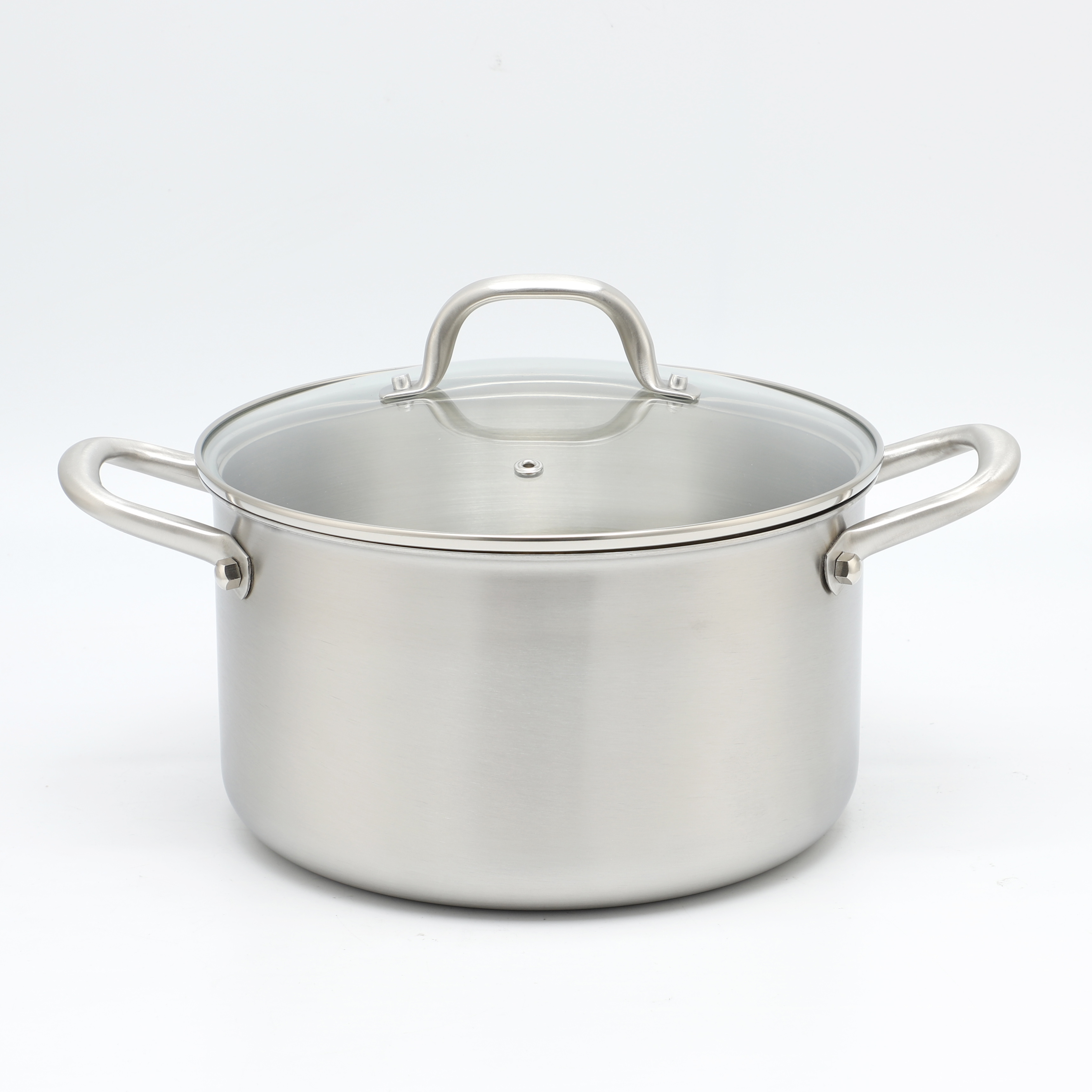 10 Piece High Quality Wholesale 18/10 Triply Stainless Steel 3 Layer Pots And Pans Steamer Set Cookware Set Saucepan Frying Pan