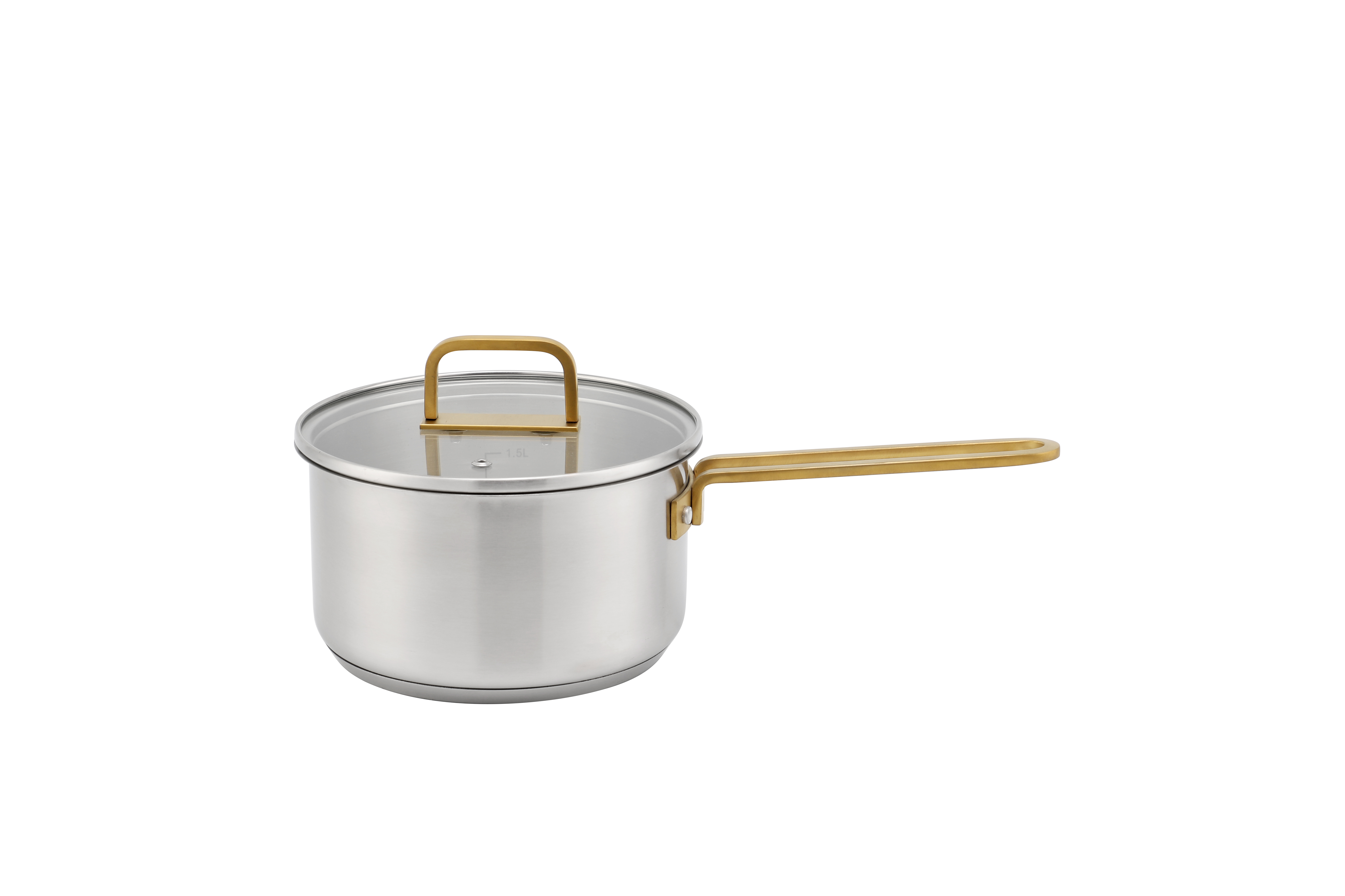 Wholesale Custom Gold Color Handles 9 Piece Stainless Steel Impact Bonded Bottom Pots and Pans Non-Toxic Kitchen Cookware Set