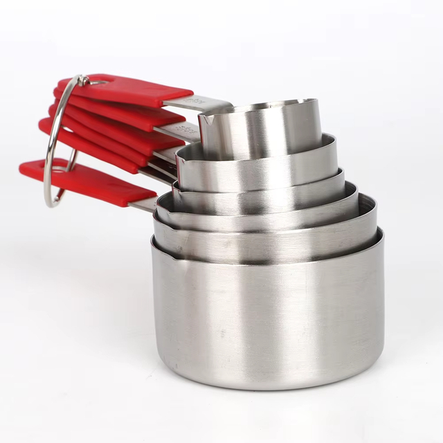 High Quality Stainless Steel Measuring Cups and Spoons Set of 12 with Silicone Handle