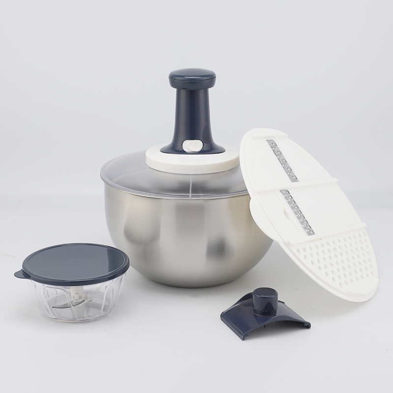 Factory Multifunction Large 5L Manual Fruits Vegetables Stainless Steel Salad Spinner