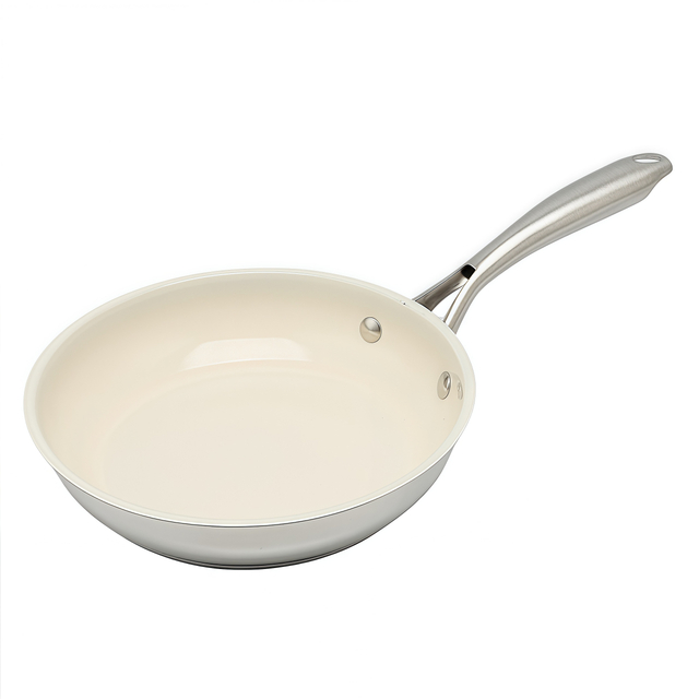Hot Sale Wholesale 3 Layer Base Stainless Steel Pan 20/24/26/28cm 8inch/10inch/12inch Ceramics Nonstick Cookware Frying Pan