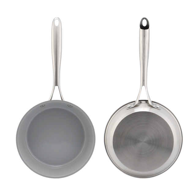 Hot Sale Wholesale 3 Layer Base Stainless Steel Pan 20/24/26/28cm 8inch/10inch/12inch Ceramics Nonstick Cookware Frying Pan
