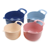 Multifunctional Stackable Mixing Bowls 4 Piece Nesting Plastic Mixing Bowl Set with Pour Spouts and Handles Salad Mixing Bowl