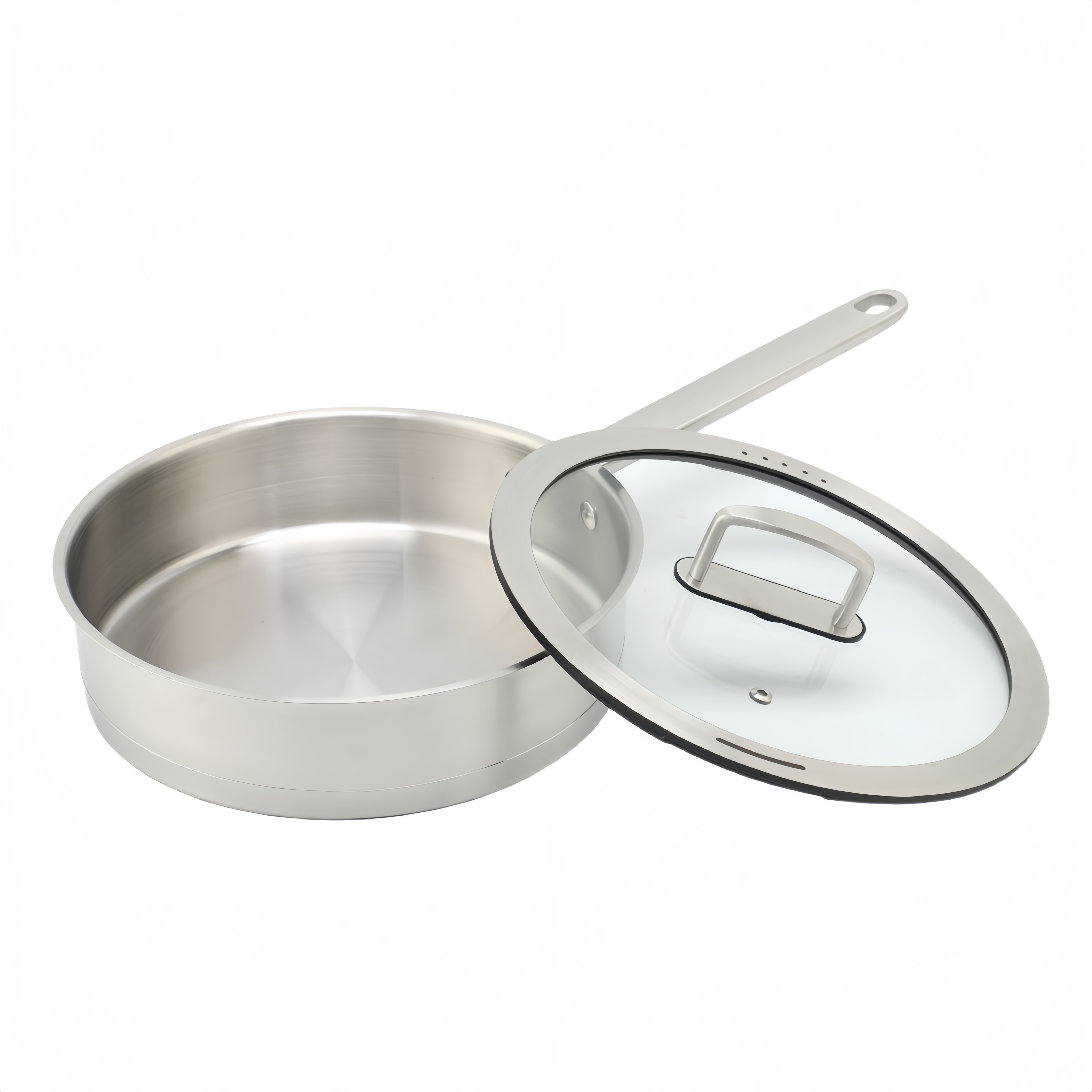 New Arrivals 12 Piece 304 Stainless Steel with Silicone Drain Lid Cookware Sets Pots And Pans Non-Toxic Kitchen Cookware Set with Stainless Steel Lid