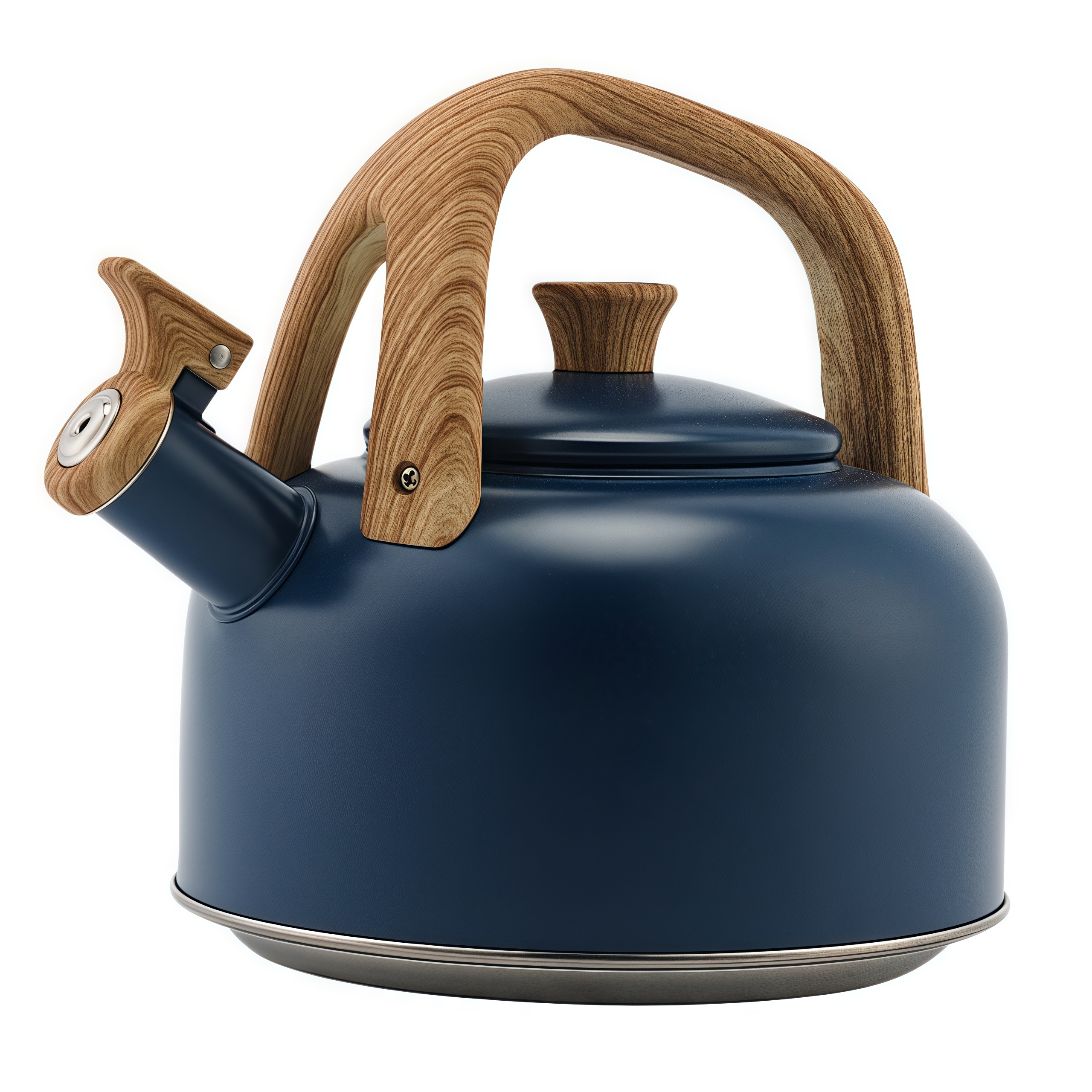  3L Stainless Steel Tea Kettle Round Whistling Stovetop Pot Food Grade Metal Teapot for Stove Top