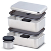 New Design 304 Stainless Steel Bento Box Lunch Box Stainless Steel Cover Leak-proof Heating Food Grade Microwave Sealed Box
