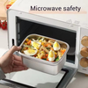 New Design 304/316 Stainless Steel Fresh-keeping Box Snap-on Refrigerator Storage Box Heating Food Grade Microwave sealed Box