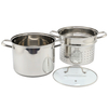 Factory Supply Kitchenware 8 Liter Stainless Steel Pasta Cooker 24cm Pasta Cooker Steamer Multi-Pot