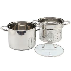 Factory Supply Kitchenware 8 Liter Stainless Steel Pasta Cooker 24cm Pasta Cooker Steamer Multi-Pot