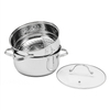 Factory Direct Sales Multi-purpose 2 Layers Steam Pot Stainless Steel Steam Cooker with Steamer Basket and Tempered Glass Lid