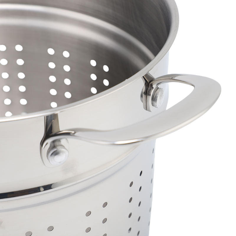 Factory Supply Kitchenware 8 Liter Stainless Steel Pasta Cooker 24cm Pasta Cooker Steamer Multi-Pot