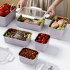 Design 304 Stainless Steel Fresh-keeping Box Snap-on Refrigerator Storage Tin Box Heating Food Grade Microwave sealed Box