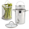 Asparagus Steamer Pot with Mesh Basket-3 Quart Stainless Steel Vegetable Cooker with Tempered Glass Lid