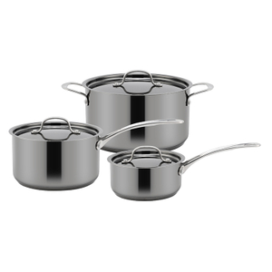 Wholesale Custom Kitchen Utensils Stainless Steel Impact Bonded Bottom Cooking Pot Set Pots And Pans Set With Steel Handle 6 Pieces Cookware Set