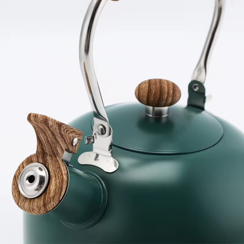 Hot Selling 2.6QT Custom Stainless Steel Whistling Tea Kettle High Quality 2.5L for Stove Top Modern Design Metal Tea Pot