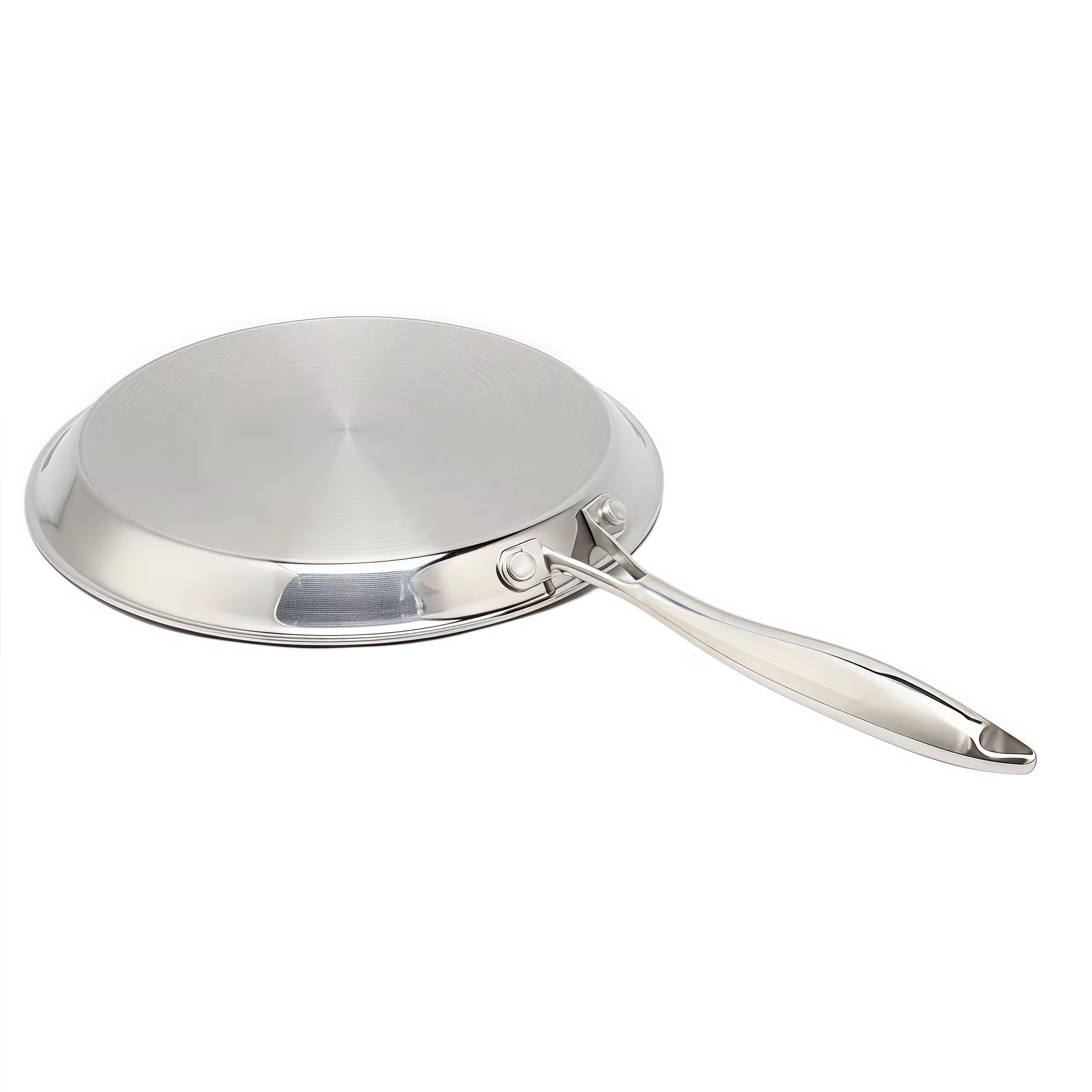 4Pcs Triply Stainless Steel No Coating Non-stick Frying Pan Thickened Gas Induction Cooker Universal Flat Bottom Pot Fried Pan