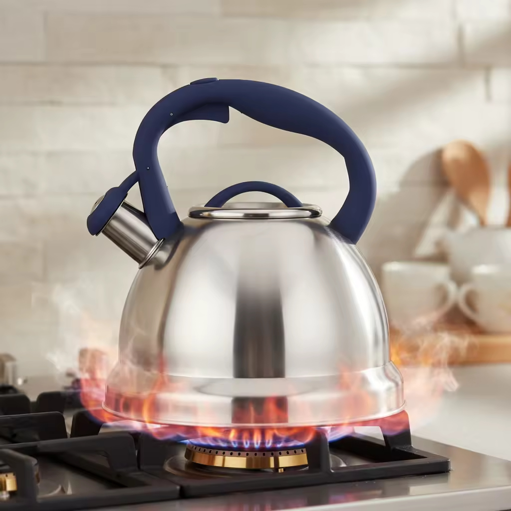 Factory Wholesale 2.8- 3L Whistling Tea Kettle Tea Pot Customized Color Stainless Steel Hot Water Teapot for ALL Stovetop