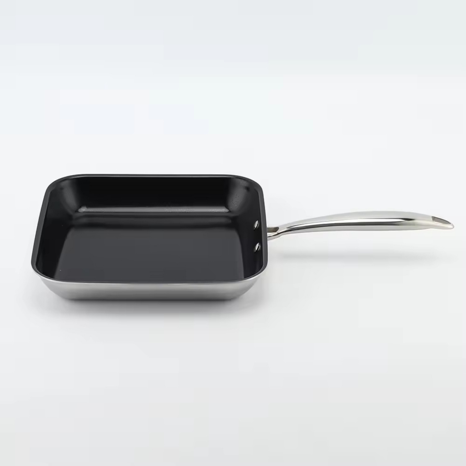 Modern Square Tri-Ply Ceramic Non-Stick Stainless Steel Multifunctional Eco-Friendly Fry Pan Skillets Set Gas Induction Ready