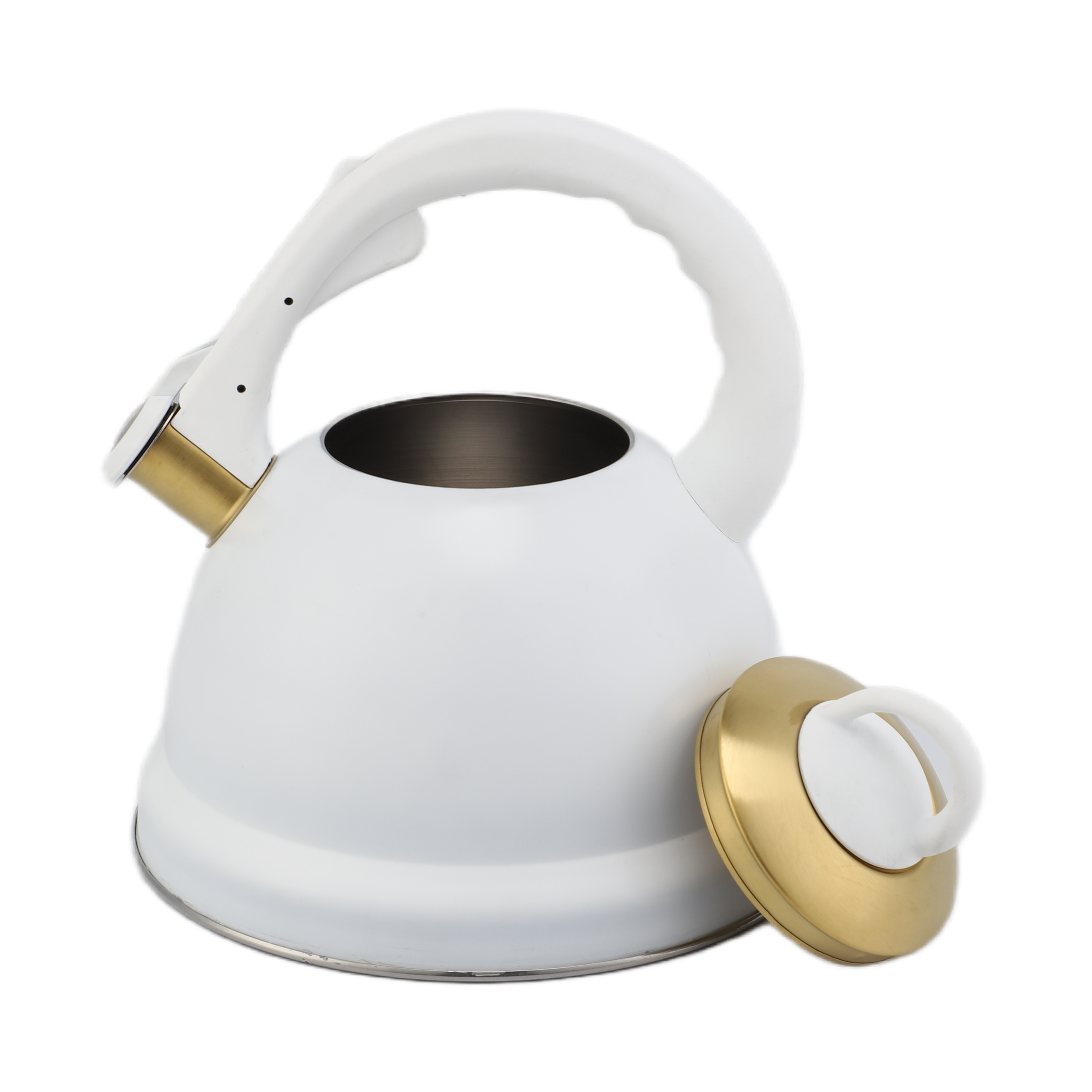 Factory Wholesale 3L Whistling Tea Kettle Tea Pot Customized Color Stainless Steel Hot Water for ALL Stovetop with Wood Handle