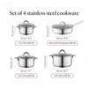 Hot Sale Cooking Pot Heavy Weight 5-ply Base Stainless Steel Casserole Soup Pot Stock Pots Frypan with Stainless Steel Handle