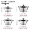 Hot Sale Belly Shape Cooking Pot Heavy Weight 5ply Base Stainless Steel Casserole Soup Pot Stock Pot with Stainless Steel Handle