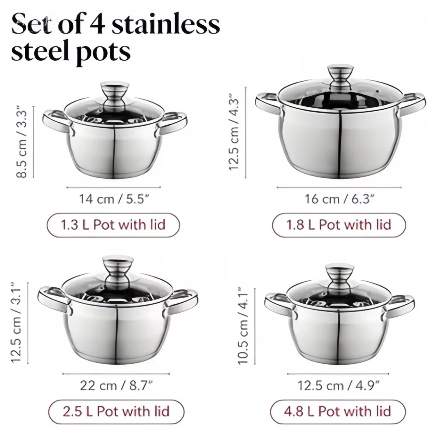 Hot Sale Belly Shape Cooking Pot Heavy Weight 5ply Base Stainless Steel Casserole Soup Pot Stock Pot with Stainless Steel Handle