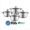 Hot Sale Cooking Pot Heavy Weight 5-ply Base Stainless Steel Casserole Soup Pot Stock Pots with Stainless Steel Handle