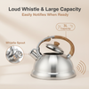 Factory Wholesale 3L Whistling Tea Kettle Tea Pot Customized Color Stainless Steel Hot Water for ALL Stovetop with Wood Handle