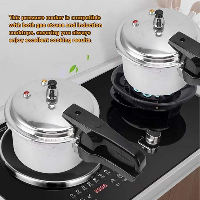 Factory Small Aluminum Alloy Pressure Cooker with Magnetic Bottom 3L 4L 5L 7L 9L 11L 13L 17L Sizes for Gas and Induction Cooker