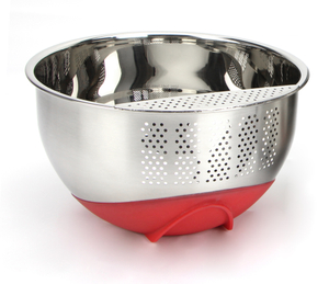 Multi-Function Vegetables Fruit Rice Strainer Stainless Steel Washing Bowl
