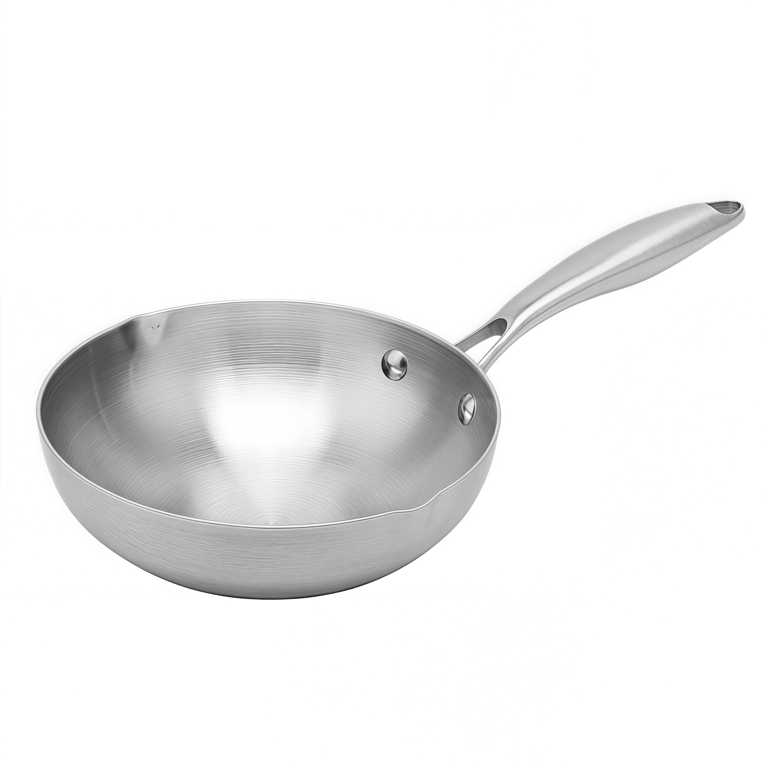 Hybrid TriPly Stainless Steel Nonstick Wok With Handle No Coating Nonstick Cookware Support ODM/OEM Non Toxic NO PFAS PFAS