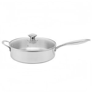 High Quality 316 Stainless Steel Cook Saute Pan Three Layer Steel Double Ear Frying Pan Rapid Heat Conduction Sauting Fry Pan