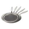 9/10/12 Inch Cookware Triply Hybrid Stainless Steel Griddle Pan Pizza Tray Pancake Pan Nonstick PFOA Free Ceramic Coating Frying Pan Skillets