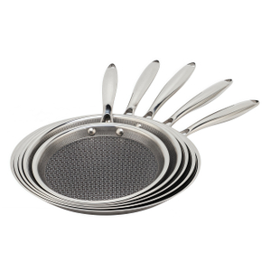 9/10/12 Inch Cookware Triply Hybrid Stainless Steel Griddle Pan Pizza Tray Pancake Pan Nonstick PFOA Free Ceramic Coating Frying Pan Skillets