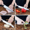High Quality Traditional Metal Kitchen Cutter Cooking Knives Set Hollow Handle Kitchen Chef Knife Kit with Stainless Steel Block