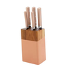 Kitchen Knife Set 6-Piece Stainless Steel with Hollow Handle and Acacia Wood Block Direct From Factory Kitchen Utensils