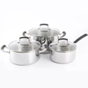 High Quitity 9pcs Tri-ply Stainless Steel Kitchen Ware Cooking Pot Cookware Sets With Tempered Glass Lid
