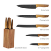 High Quality Traditional Metal Kitchen Cutter Cooking Kitchen Knives Set Stainless Steel Black Non-stick 6pcs Knife Block Set