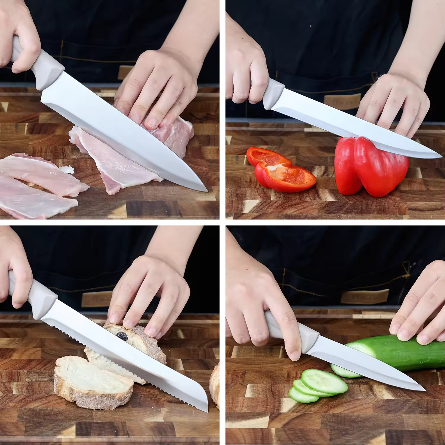 Wholesale China Factory's Cheap Stainless Steel Kitchen Knife with PP Handle Promotional Knife Set