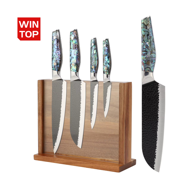 Wholesale Custom logo 8-Inch Santoku Bread Paring Cleaver Chef Kitchen Knife 5cr15 Stainless Steel With Abalone Handle