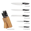 2025 New 6-Piece Stainless Steel Chef Knife Set with Wooden Block Premium Kitchen Knives