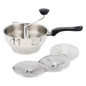 Rotary Stainless Steel Food Mill Strainer Potato Masher Grinder Vegetable Mill Black Handle with 3 Milling Discs