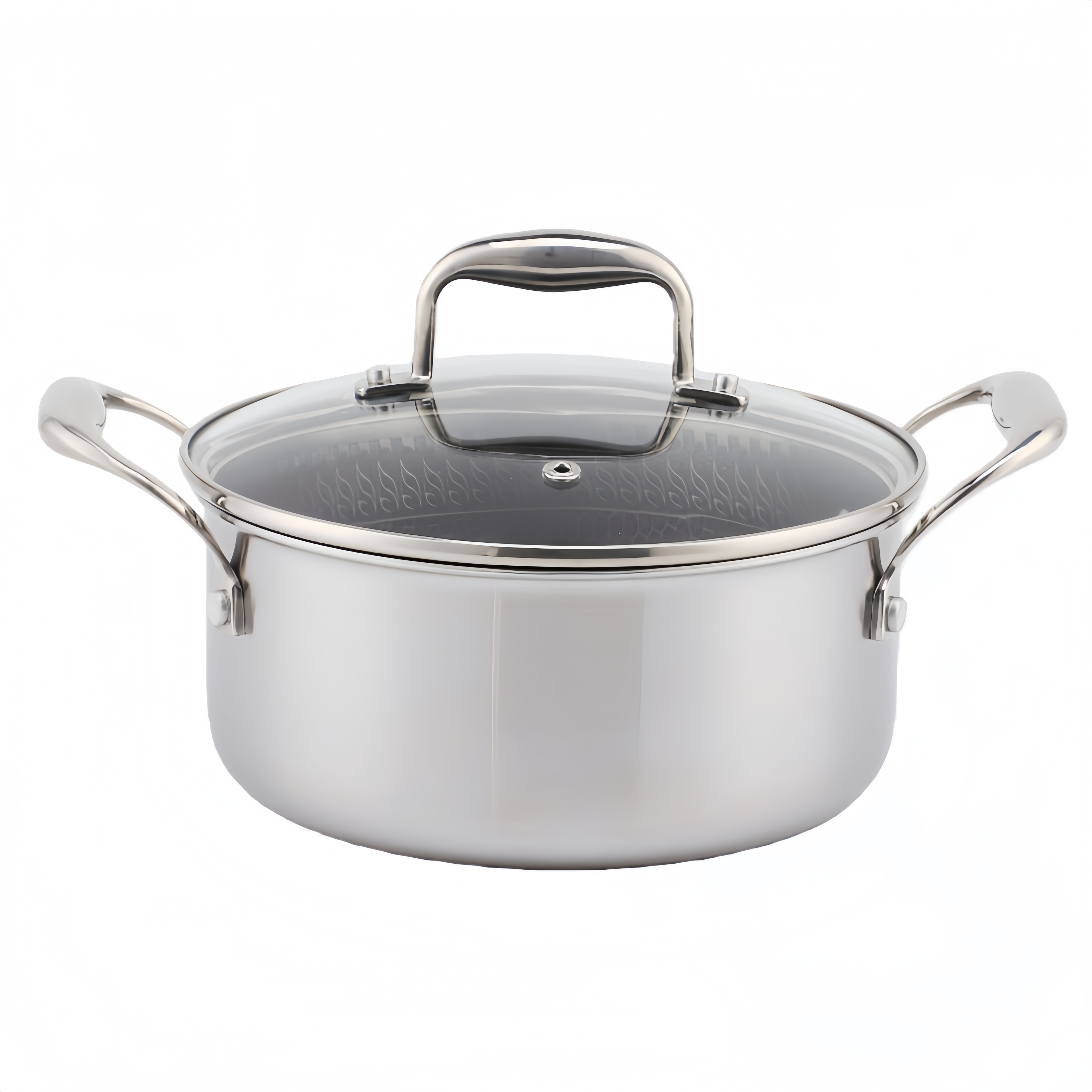 New Non Stick Tri Ply Stainless Steel Honeycomb Cookware Set Stainless Steel Pots and Pans Frying Pan Wok Pizza Pan Saucepan Pot Set