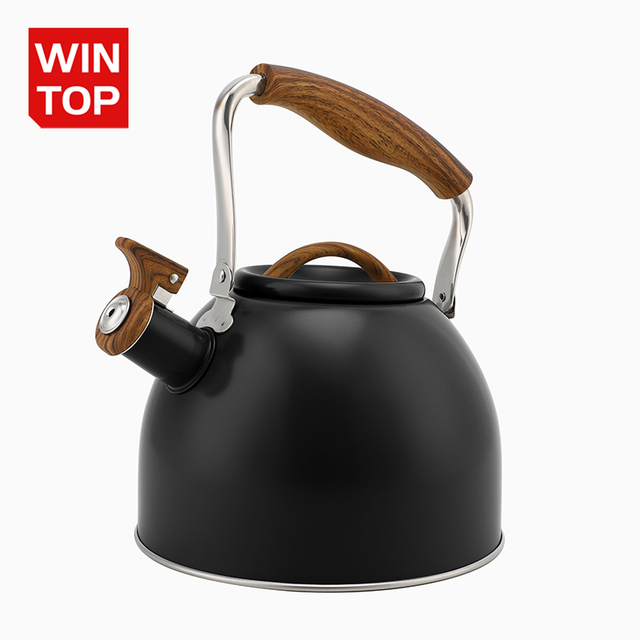 New Model 2.8L Whistling Tea And Water Kettle, Gas Stovetop & Induction New Handle Design, Wooden Handle +SS , Satin Polished