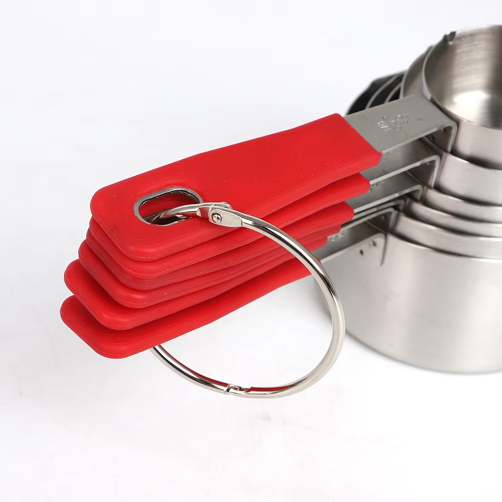 High Quality Stainless Steel Measuring Cups and Spoons Set of 12 with Silicone Handle
