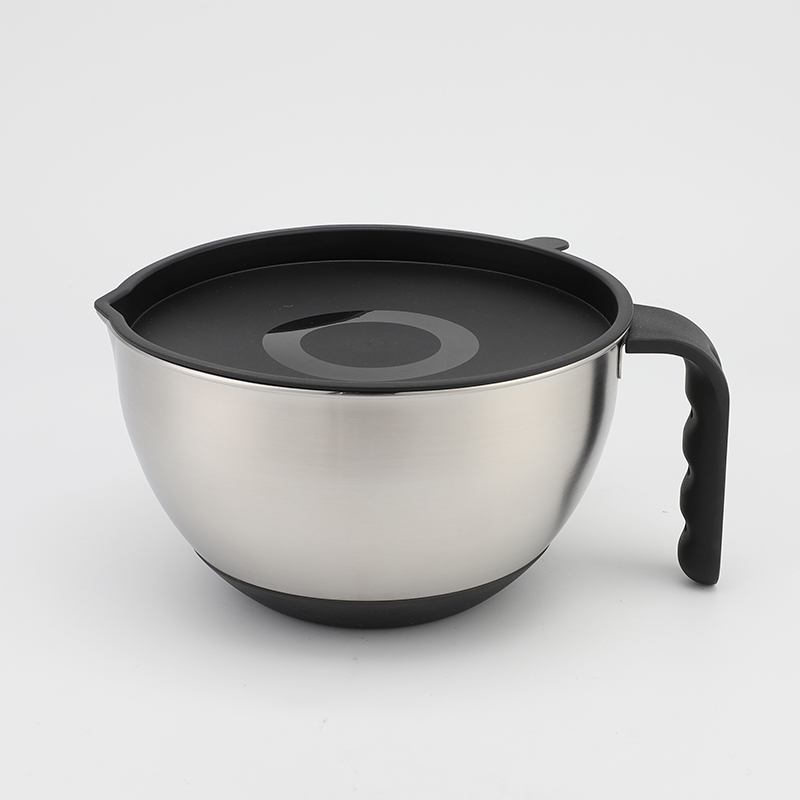 Kitchen Stainless Steel Salad Mixing Bowl Set Eco-Friendly Metal Bowl with Polished Handle