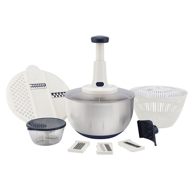 Factory Multifunction Large 5L Manual Fruits Vegetables Stainless Steel Salad Spinner