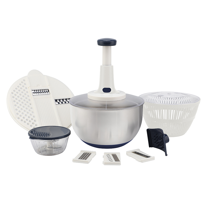 Factory Multifunction Large 5L Manual Fruits Vegetables Stainless Steel Salad Spinner